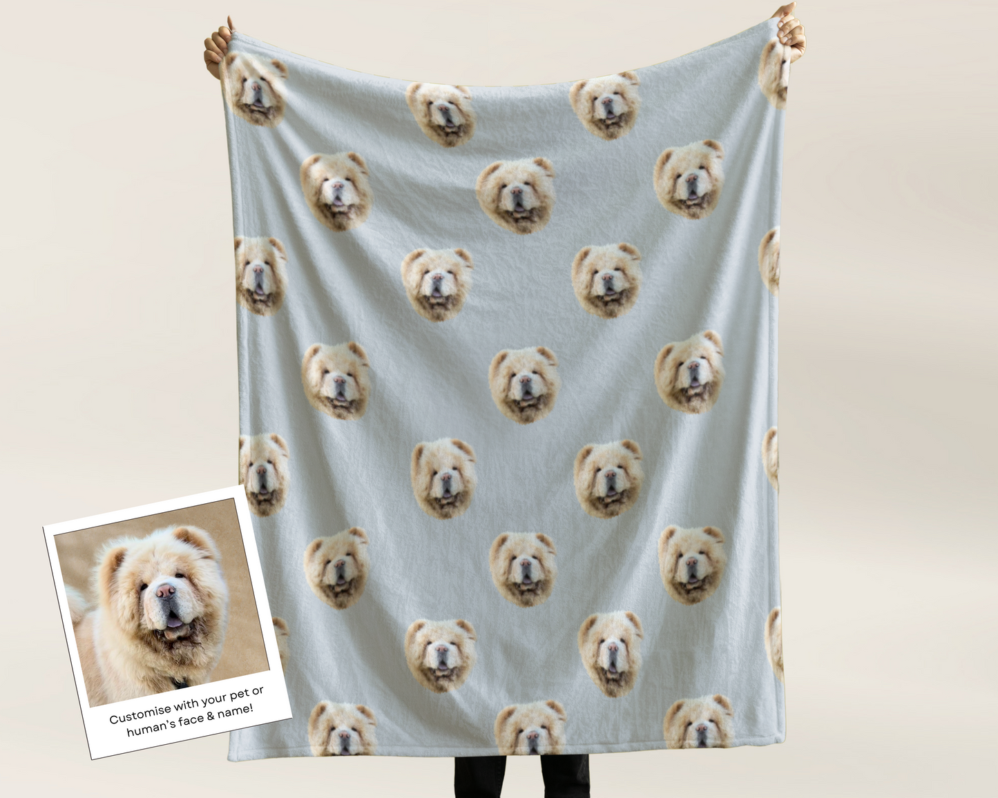 Custom Pet Portrait Blanket and Throw