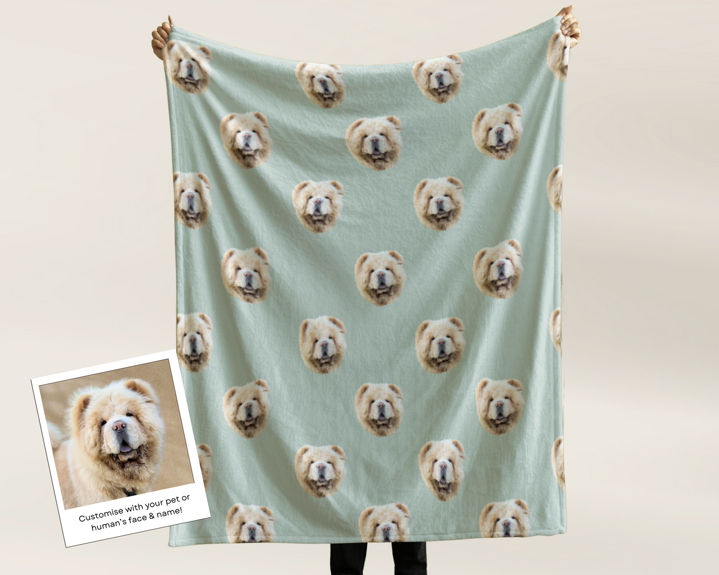 Custom Pet Portrait Blanket and Throw