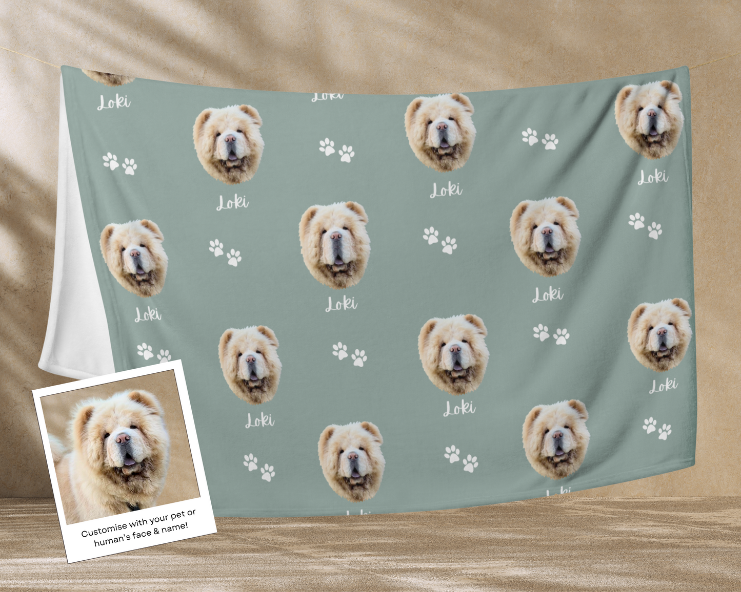 Custom Pet Portrait Blanket and Throw