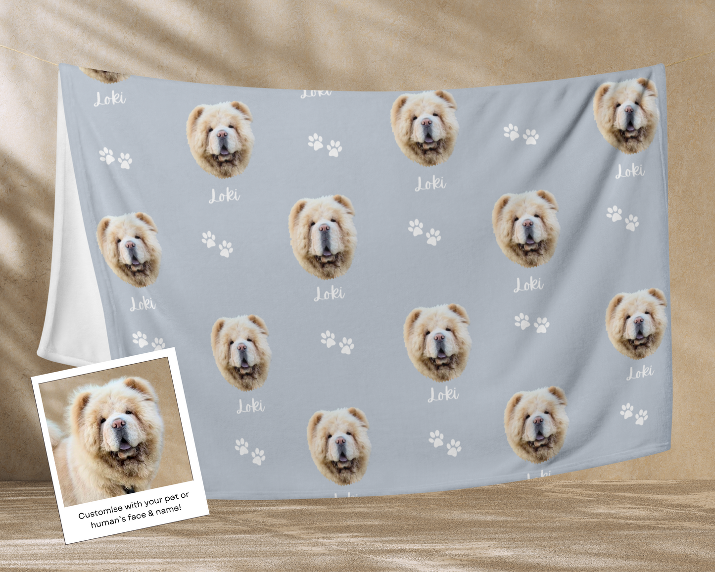 Custom Pet Portrait Blanket and Throw