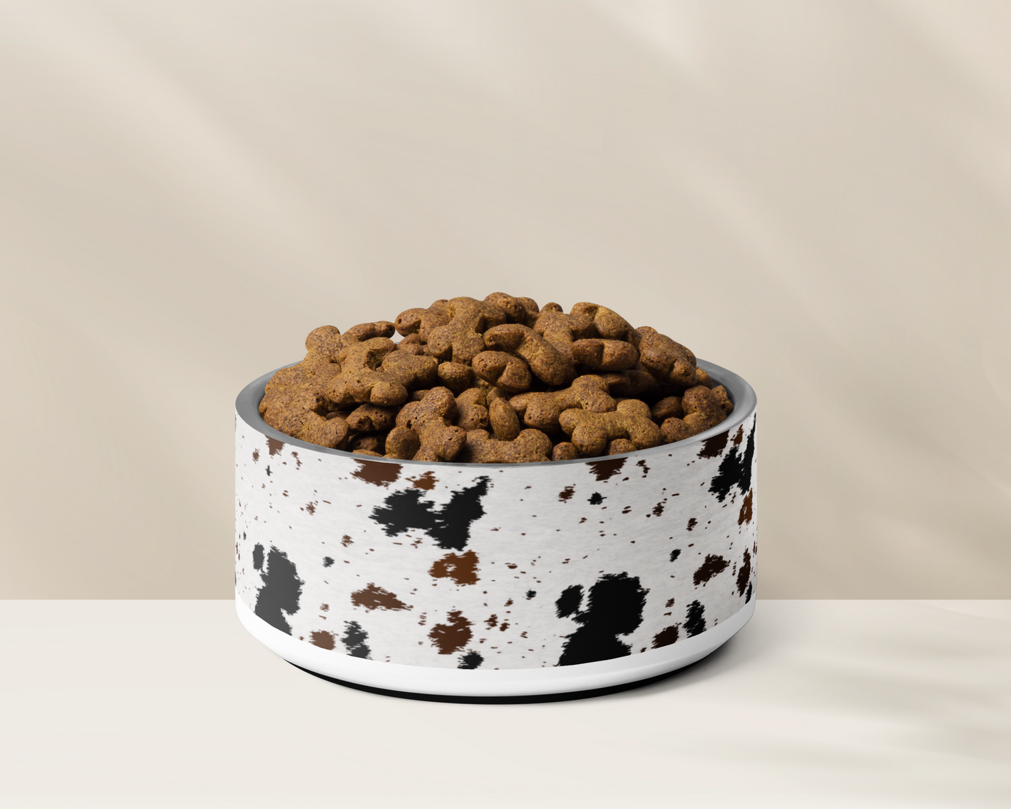 Personalised Dog Bowl - Cowhide Stainless Steel Food and Water Bowl - TLC Paws
