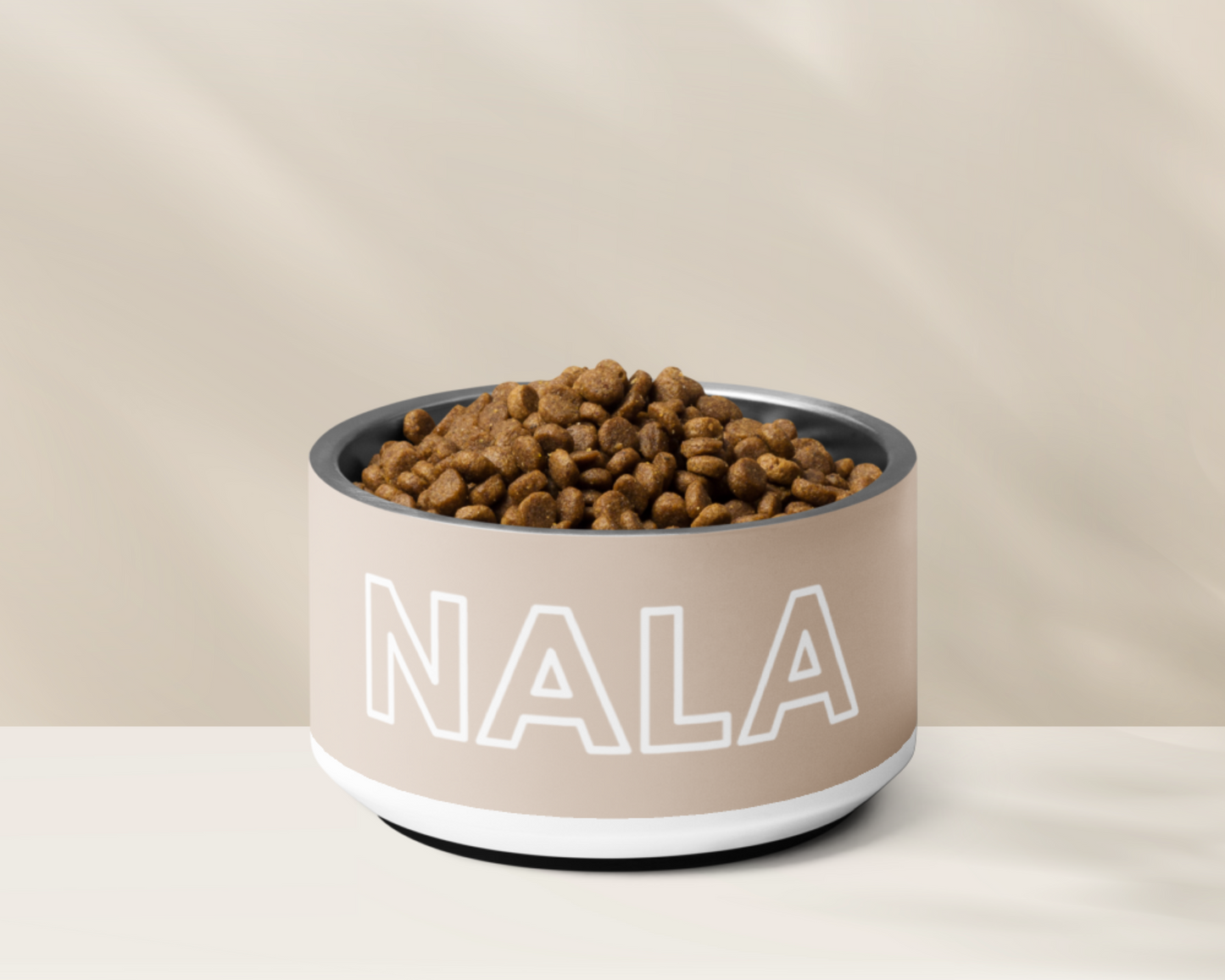 Personalised Dog Bowl and Cat Feeder - Sand - TLC Paws