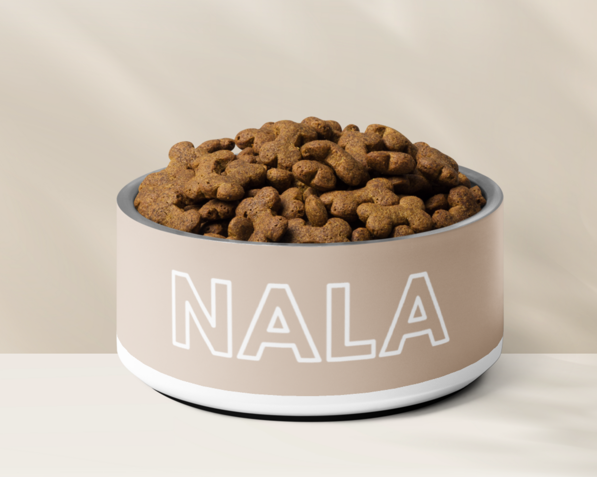 Personalised Dog Bowl and Cat Feeder - Sand - TLC Paws