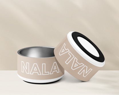 Personalised Dog Bowl and Cat Feeder - Sand - TLC Paws