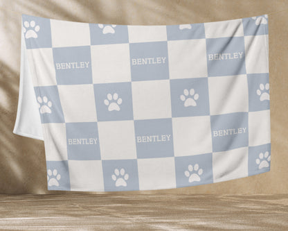 Personalised Blanket & Throw - Powder Blue - TLC Paws
