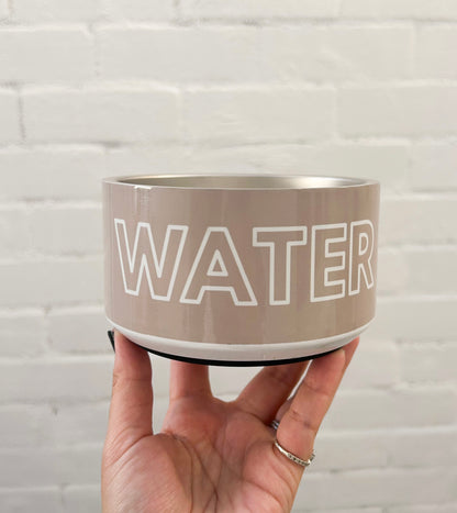Personalised Dog Bowl - Stainless Steel Food and Water Bowl (Sand) - TLC Paws