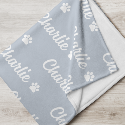 Personalised Blanket & Throw - Sky Blue - TLC Paws