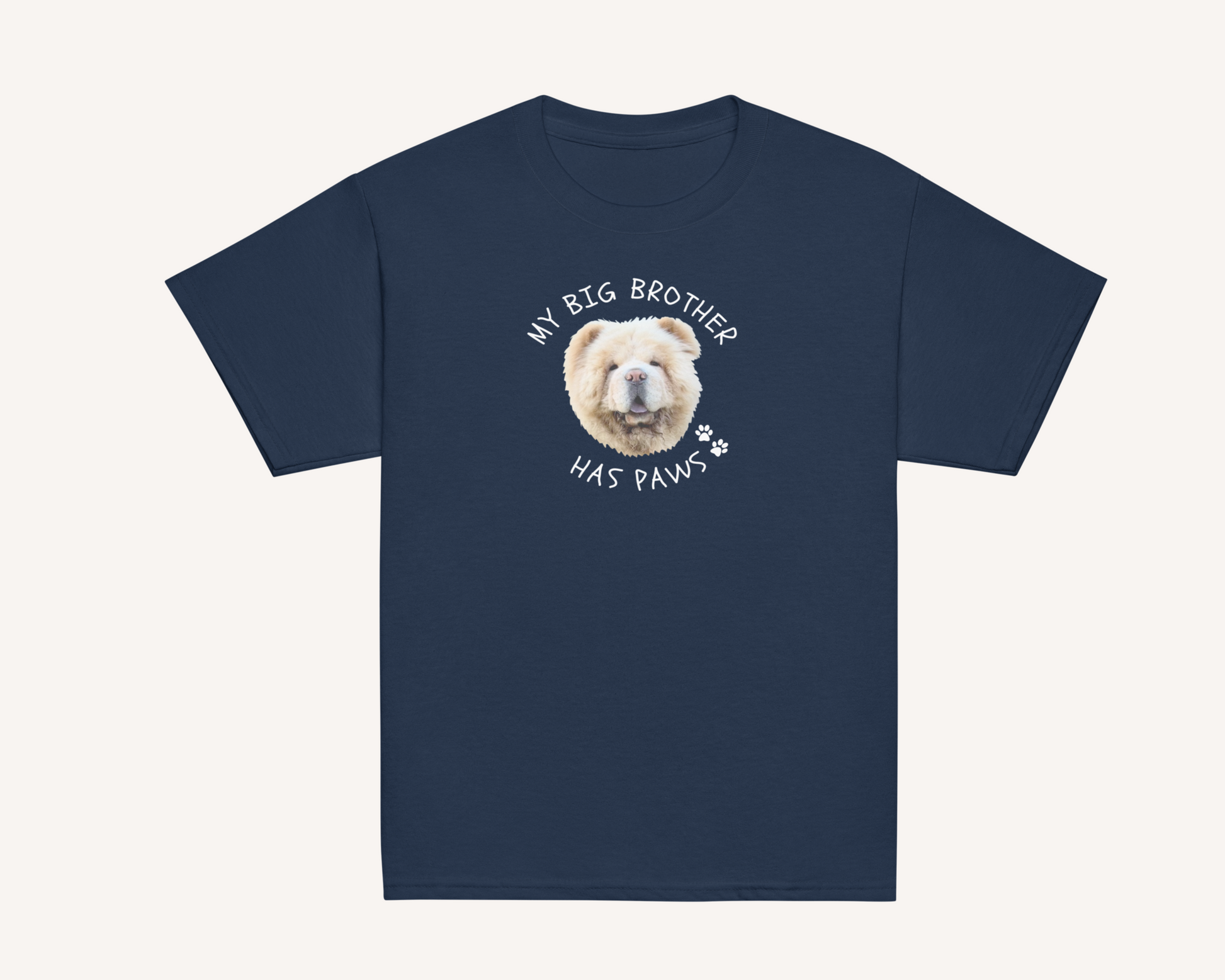 My Big Brother Has Paws Personalised Kids Tshirt with Custom Pet Face - TLC Paws