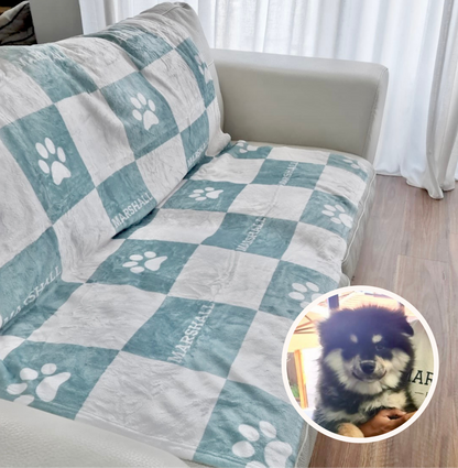 Personalised Blanket & Throw - Sage - TLC Paws