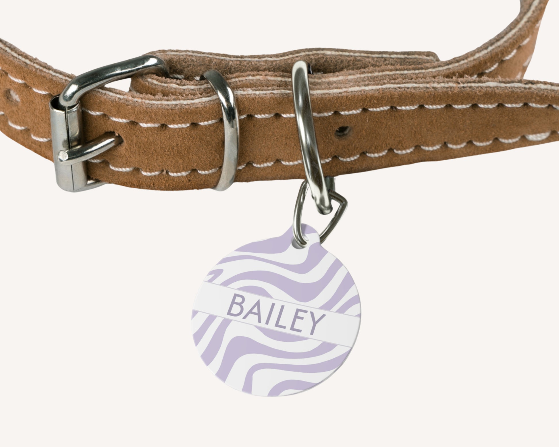 Personalized Pet Dog or Cat ID Tag - Zebra Lilac - TLC Paws