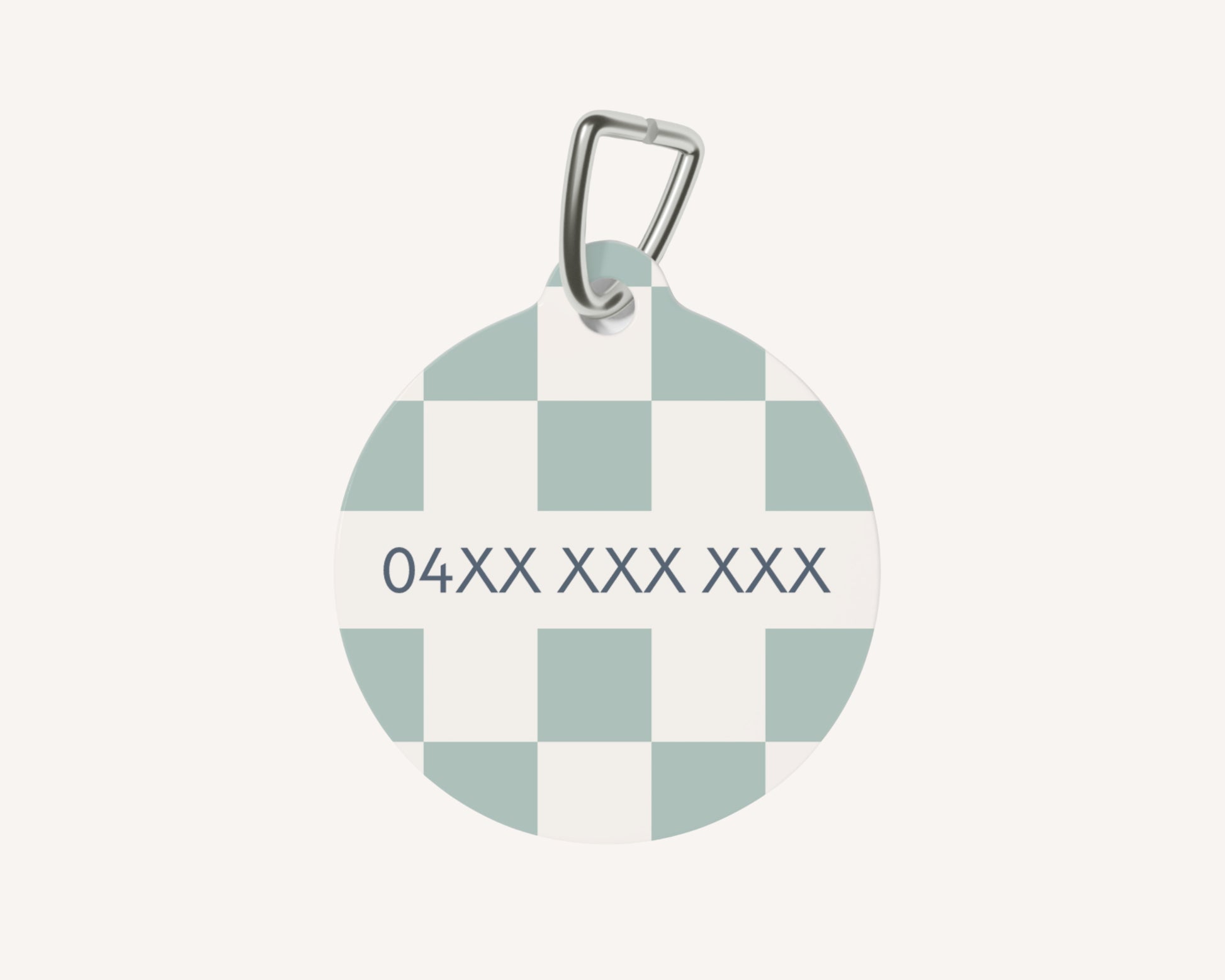 Personalised Pet Dog or Cat ID Tag - Checkered Sage - TLC Paws