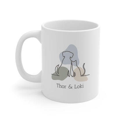 Personalised Dog Mug - Blush Pink - TLC Paws