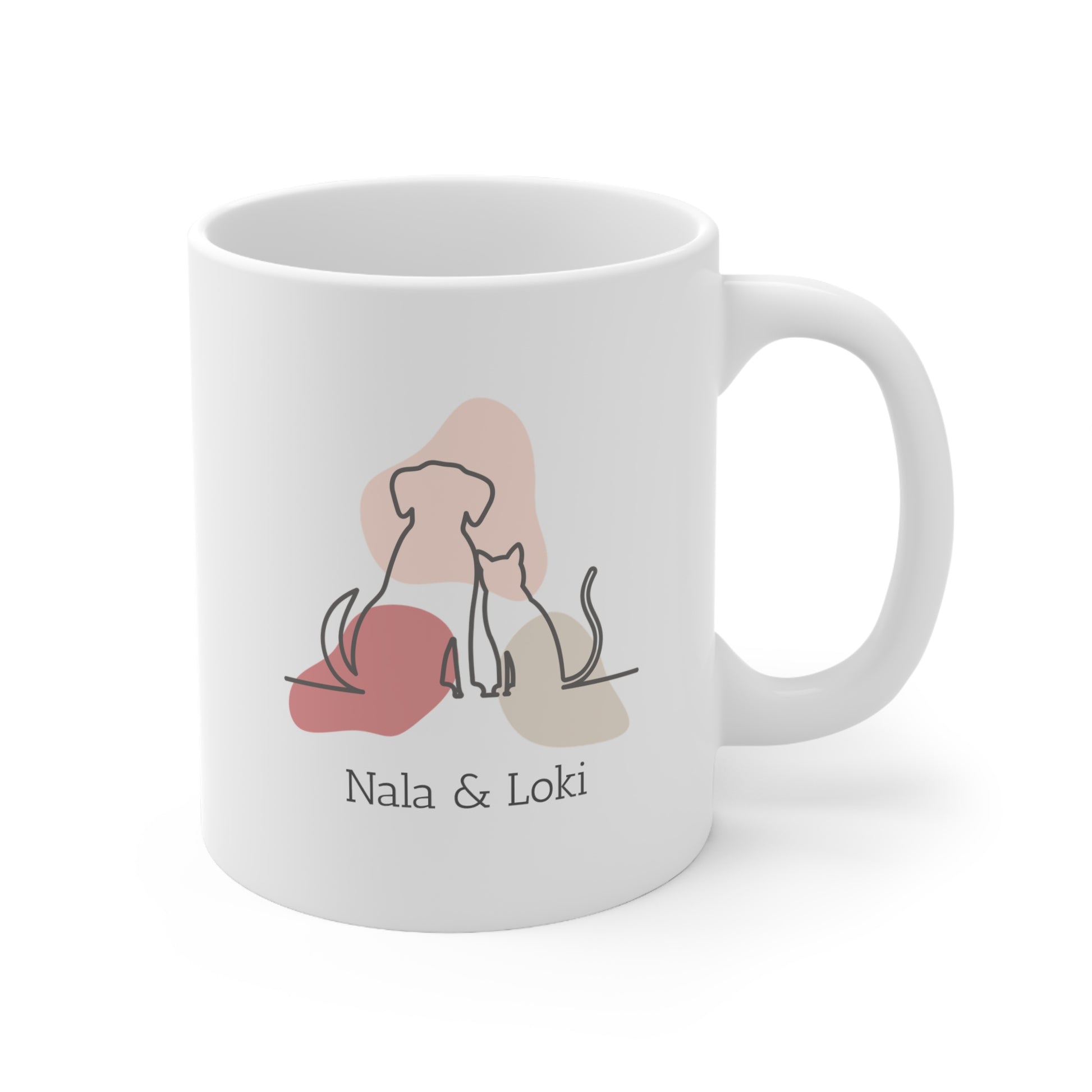 Personalised Dog Mug - Blush Pink - TLC Paws