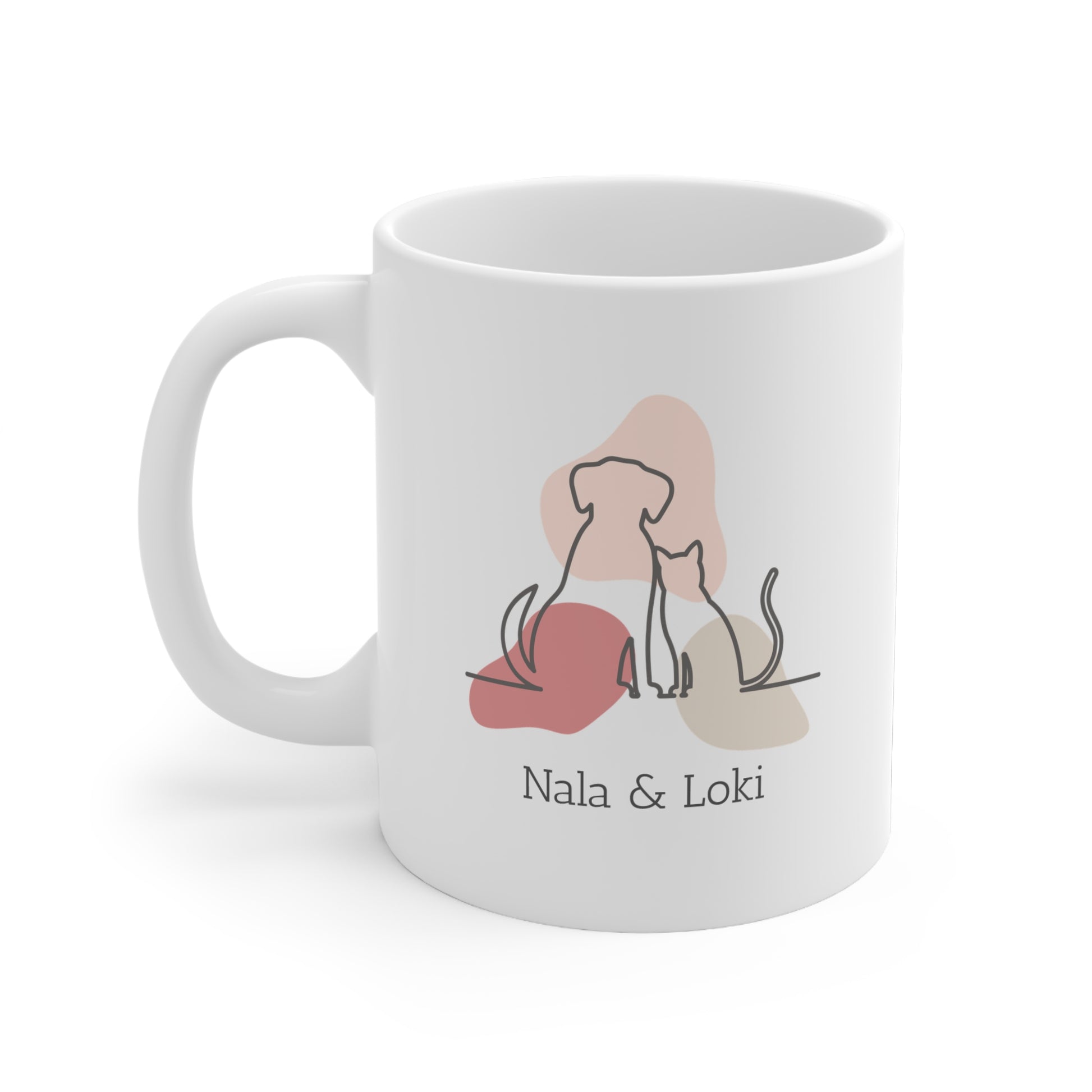 Personalised Dog Mug - Blush Pink - TLC Paws