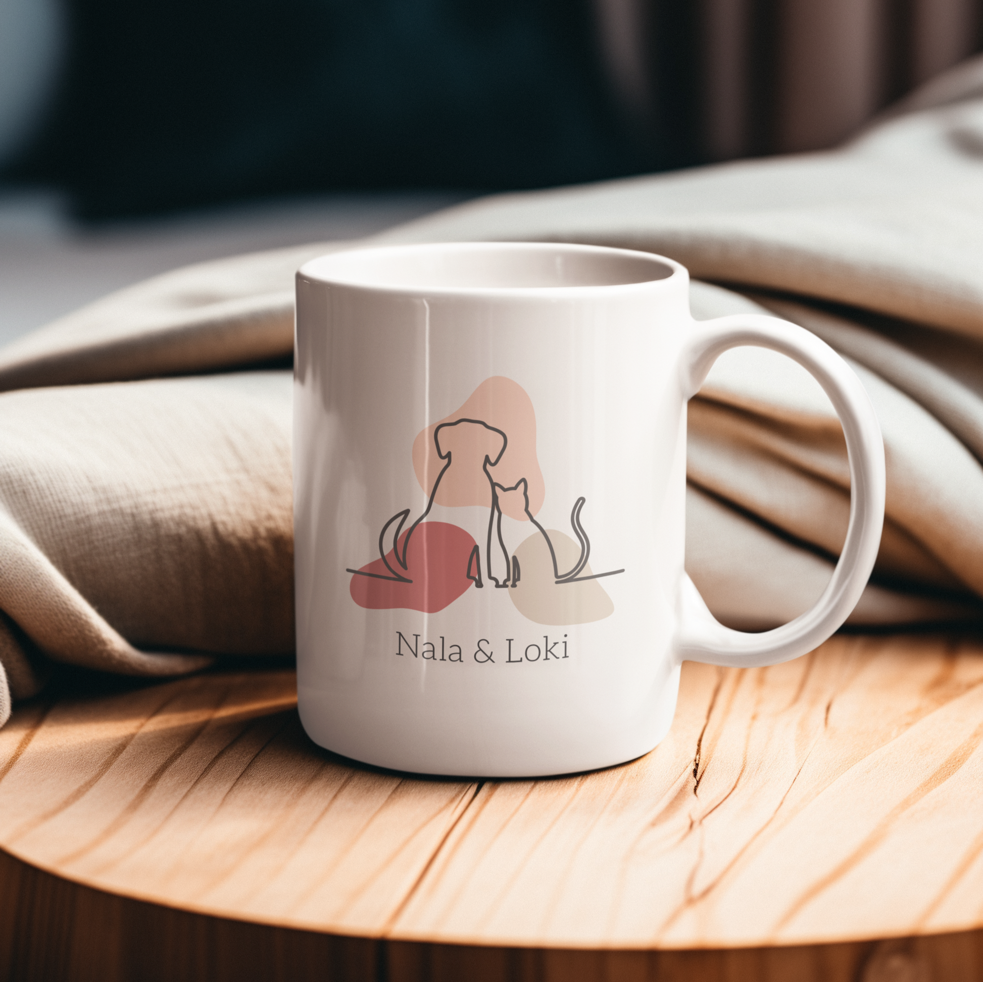 Personalised Dog Mug - Blush Pink - TLC Paws