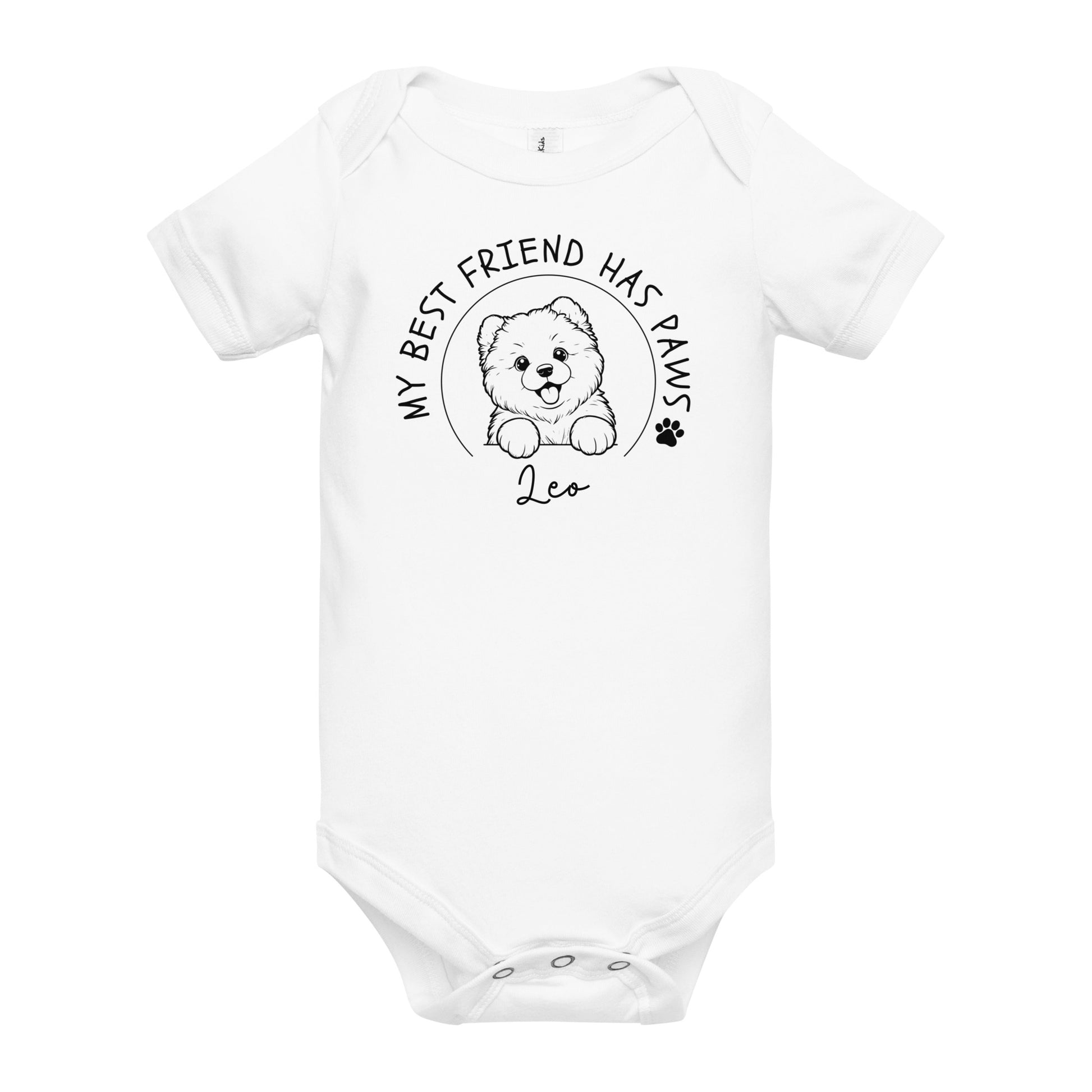 Best Friend Has Paws Baby Onesie with Personalised Dog - TLC Paws