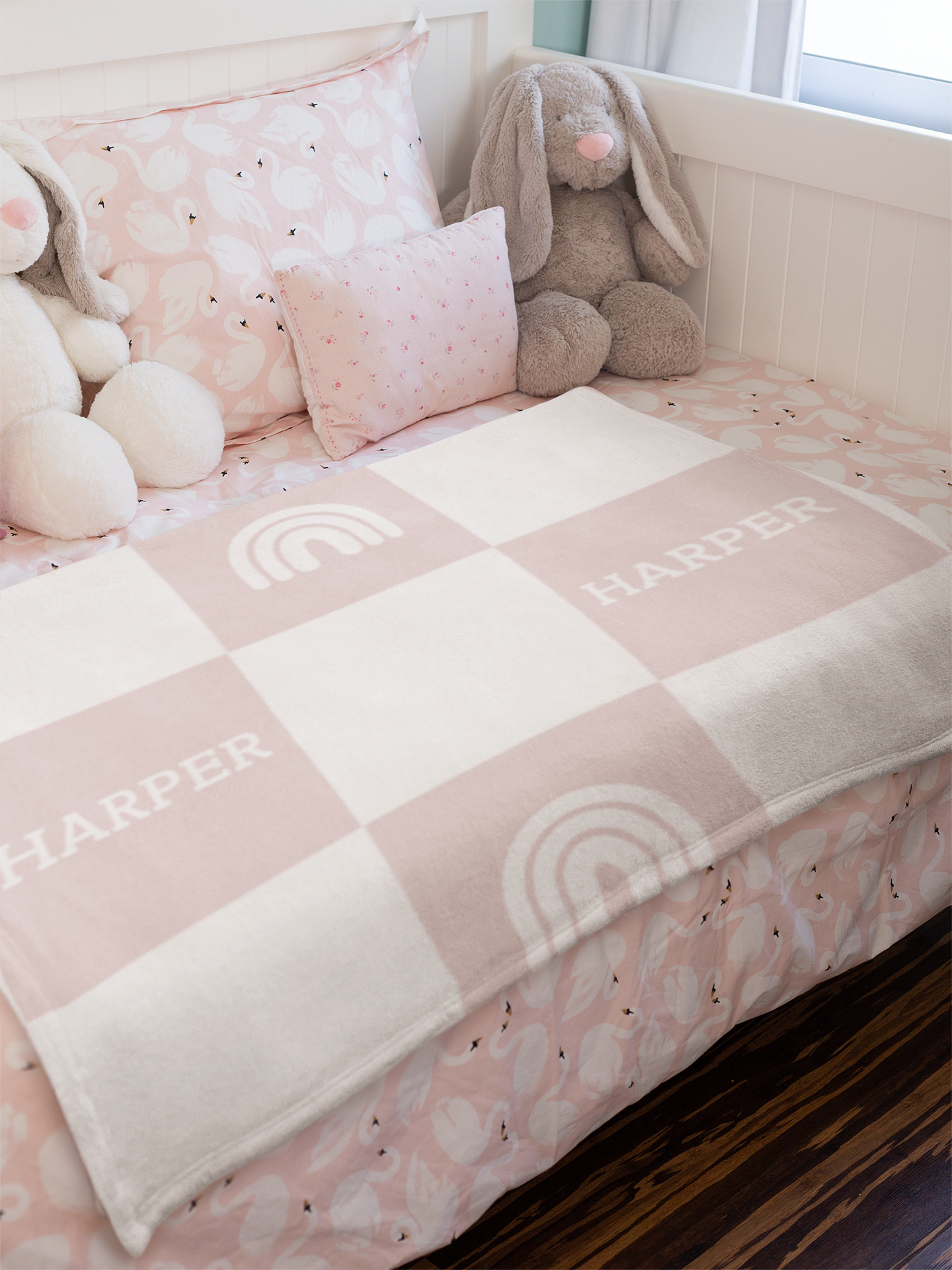 Personalised Blanket & Throw - Dusty Pink - TLC Paws