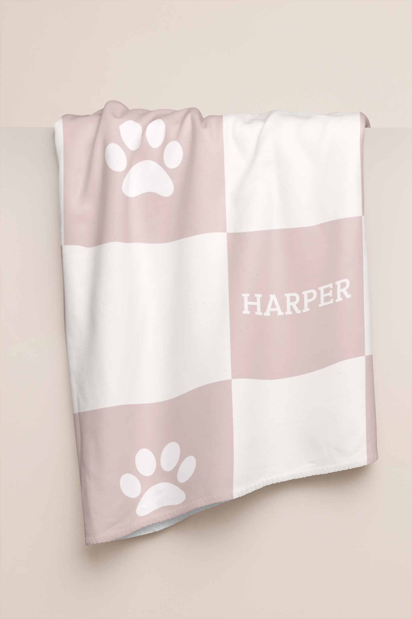 Personalised Blanket & Throw - Dusty Pink - TLC Paws