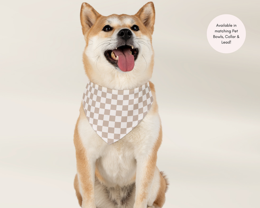 Dog Bandana - Checkered Sand - TLC Paws