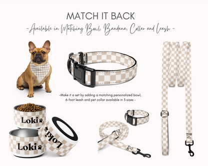 Dog Bandana - Checkered Sand - TLC Paws