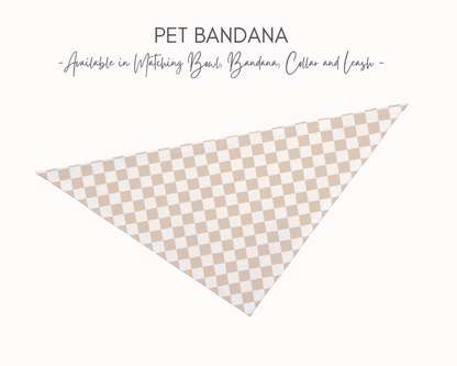 Dog Bandana - Checkered Sand - TLC Paws