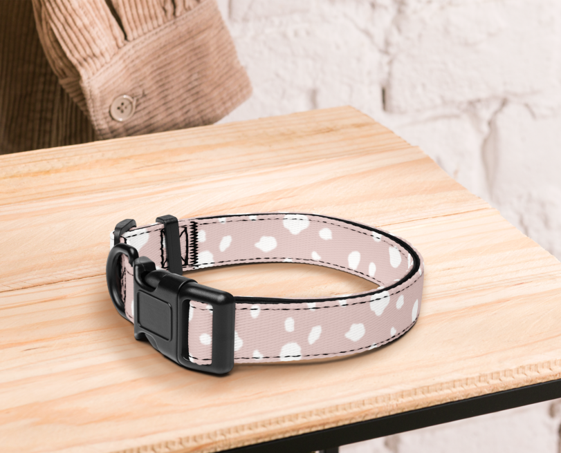 Dog Collar - Spotted Dusty Pink - TLC Paws