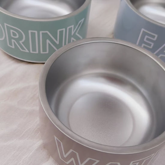 Personalised Dog Bowl - Checkered Stainless Steel Food and Water Bowl - TLC Paws