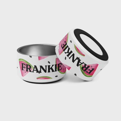 Personalised Dog Bowl - Watermelon Stainless Steel Food and Water Bowl