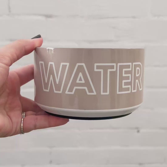 Personalised Dog Bowl - Stainless Steel Food and Water Bowl (Sand) - TLC 