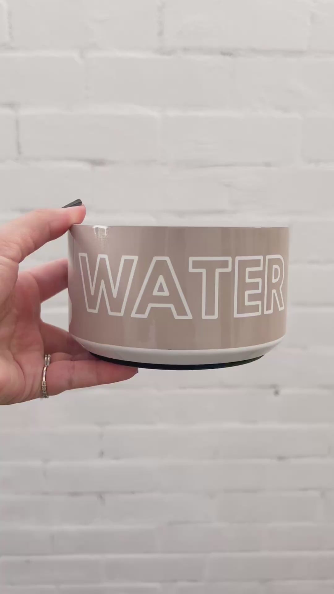 Personalised Dog Bowl - Stainless Steel Food and Water Bowl (Sand) - TLC 