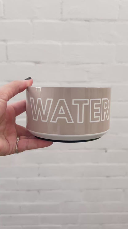 Personalised Dog Bowl - Stainless Steel Food and Water Bowl (Sand) - TLC 