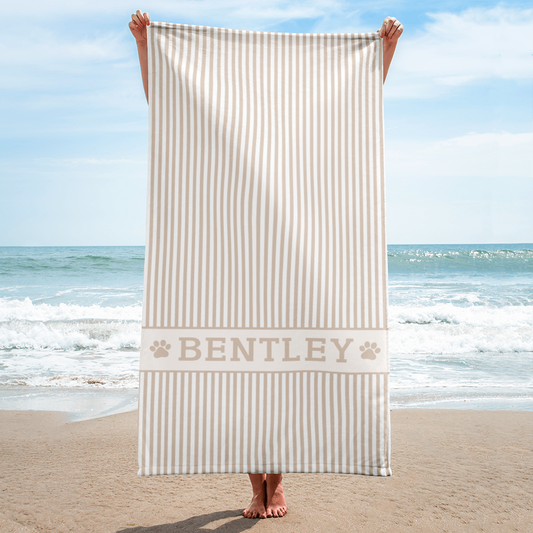 Personalised Beach Towel (Sand) – Custom Soft & Absorbent Towels for You and Your Pets - TLC Paws