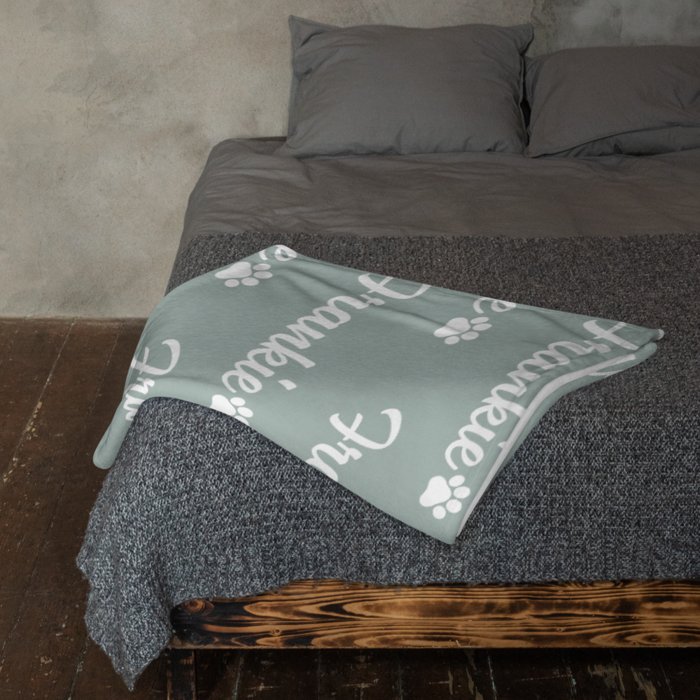 Personalised Blanket & Throw - Sage - TLC Paws