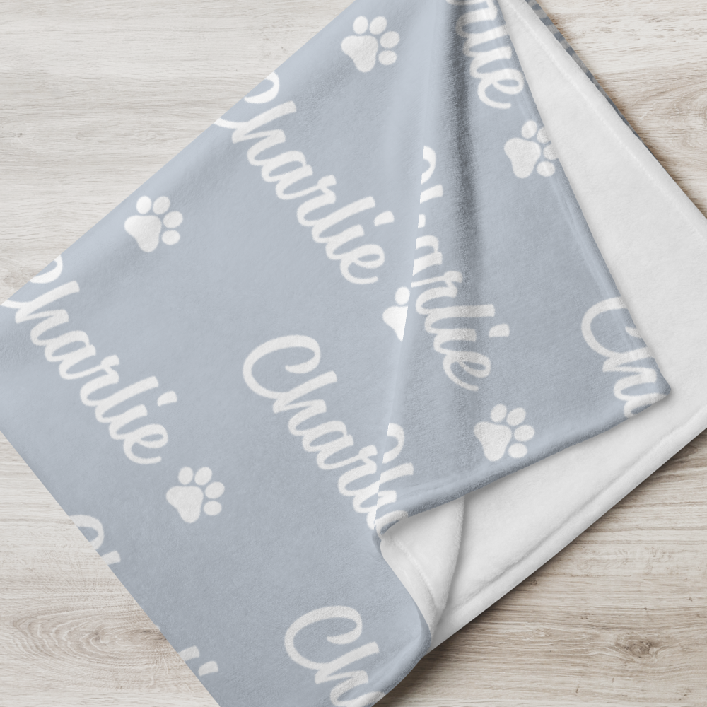 Personalised Blanket & Throw - Sky Blue - TLC Paws