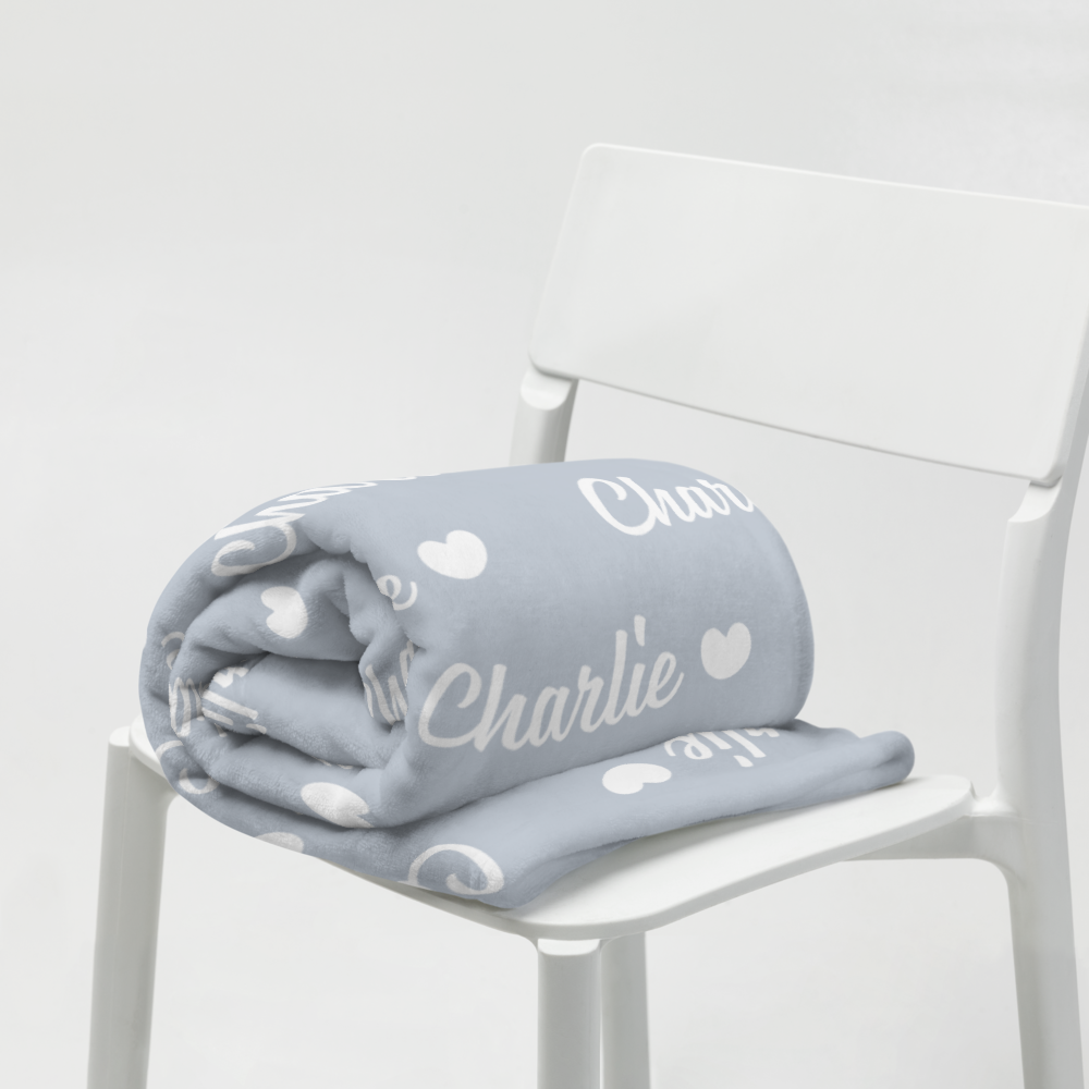 Personalised Blanket & Throw - Sky Blue - TLC Paws