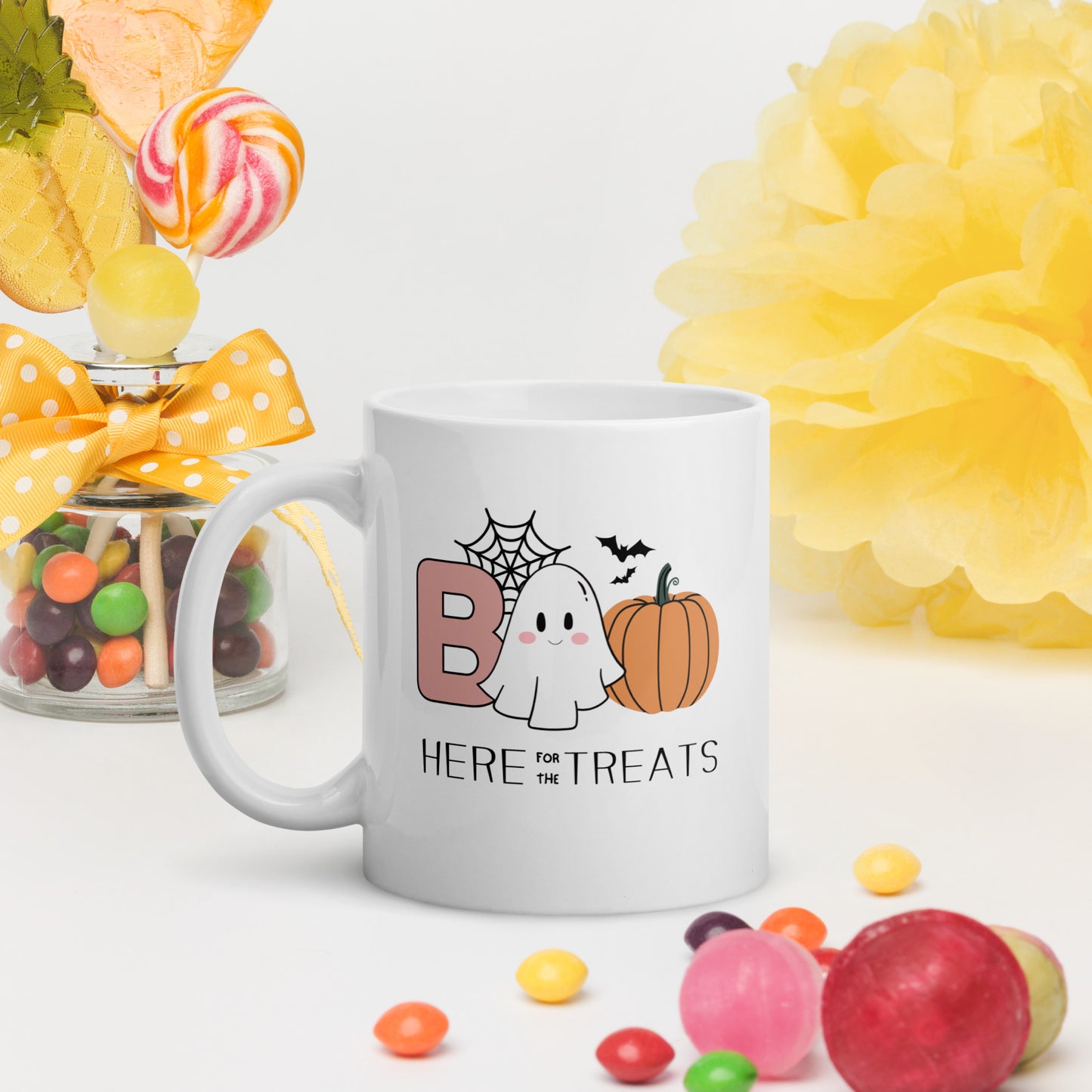 Spooky Cute Halloween Mug - Here for the Treats - TLC Paws